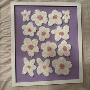 Floral Wall Art with White and Pink Flowers